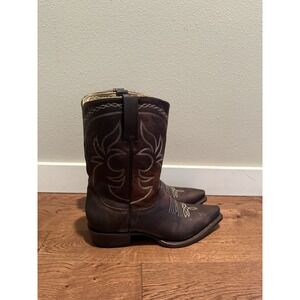 nwob stetson women's calf leather cowgirl boots brown size 10.5